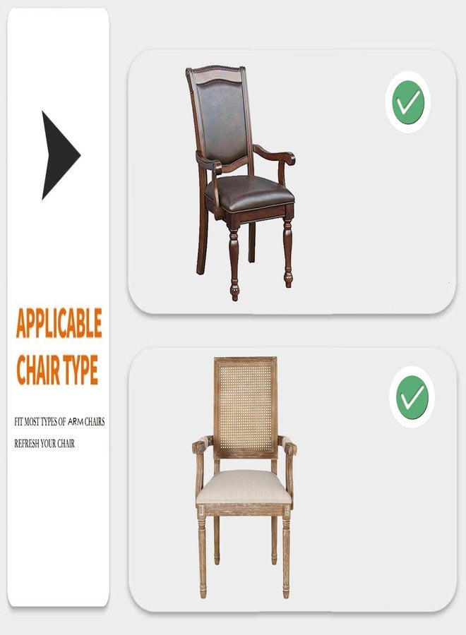 Deisy Dee Stretch Arm Chair Covers, Mid Century Chair Slipcovers, Accent Chair Covers (Light Brown) - Image 5
